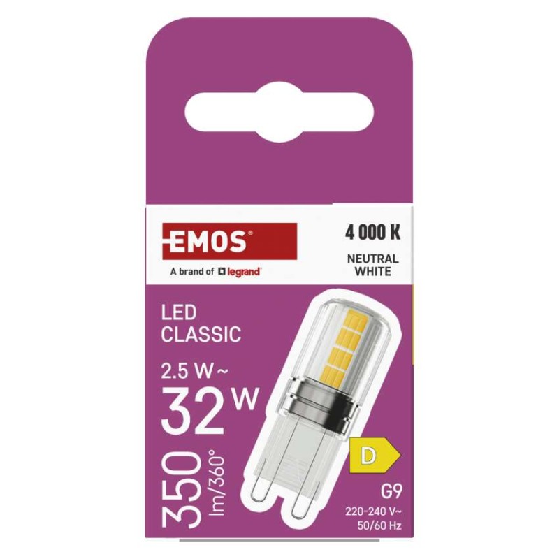 Żarówka LED Classic JC / G9 / 2,5 W (32 W) / 350 lm / neutralna biel