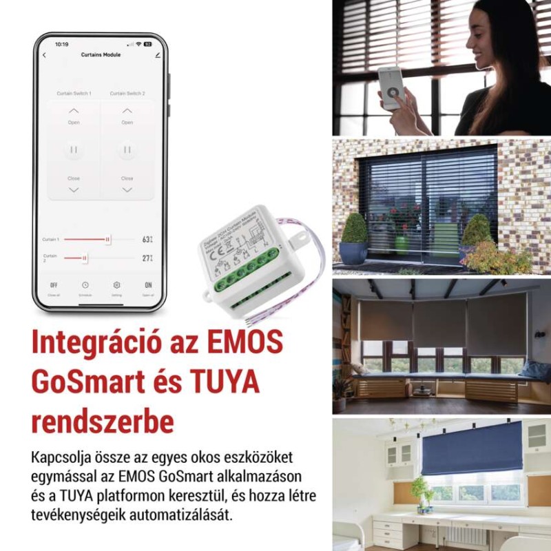 GoSmart motoros modul IP-2122CZ, ZigBee, 2 csatornás