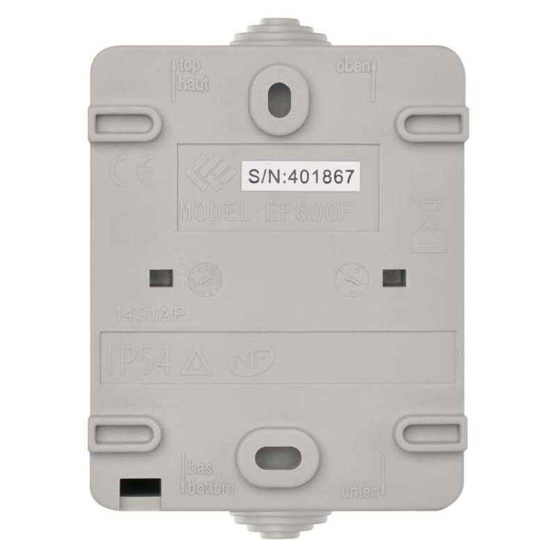 Zásuvka nástěnná, šedo-černá, IP54