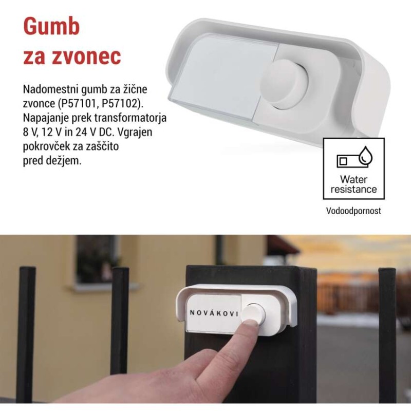 Nadomestni gumb za žične zvonce P57101, P57102