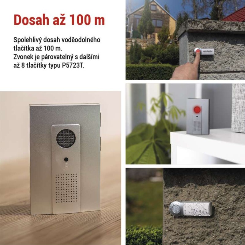 Domovní bezdrátový zvonek P5712 na 3x AA