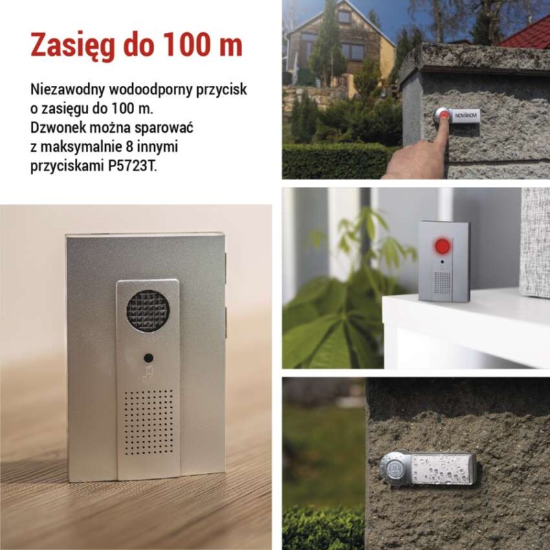 Dzwonek bezprzewodowy do drzwi P5712, 3x AA