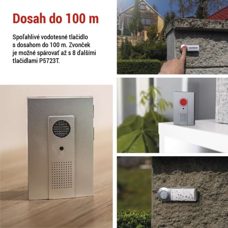 Domový bezdrôtový zvonček P5712 na 3x AA