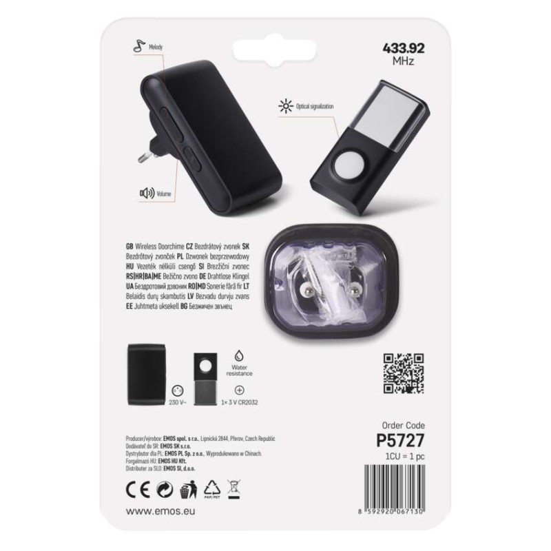 Domovní bezdrátový zvonek P5727 do zásuvky