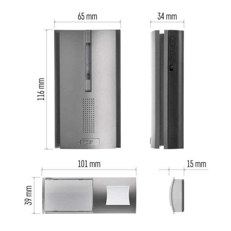 Domovní bezdrátový zvonek P5763 na 3x AA, s možností prodloužení signálu