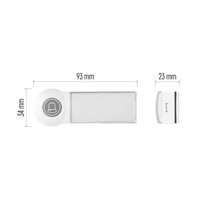 Kültéri tartalék nyomógomb P5723 csengőhöz, 1x CR2032