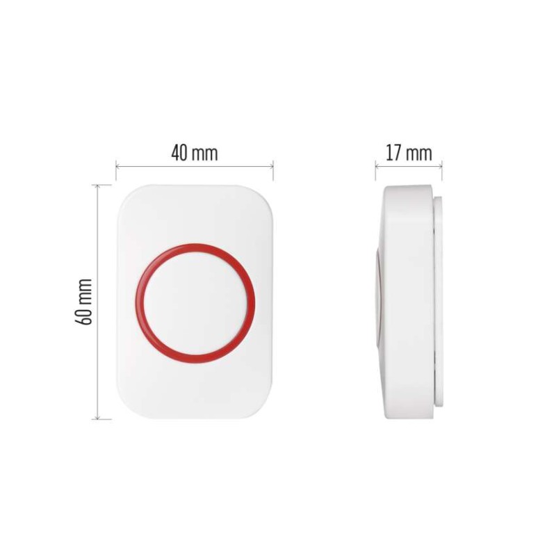 Kültéri tartalék nyomógomb P5732 csengőhöz, 1x CR2032