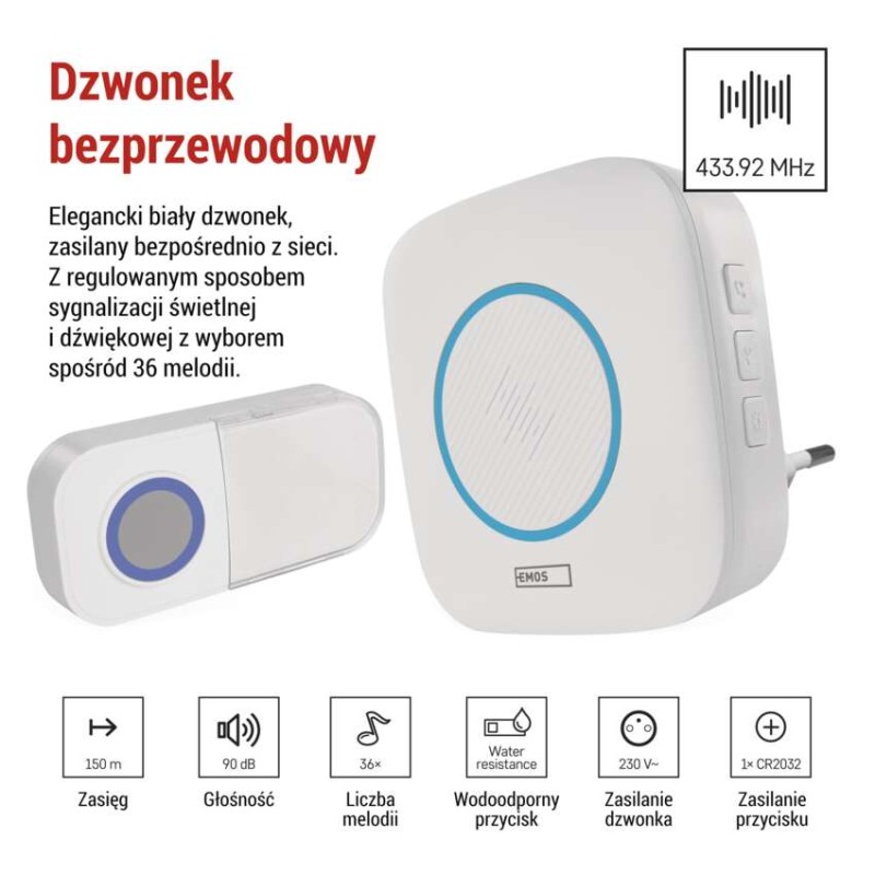 Dzwonek bezprzewodowy AC P5737