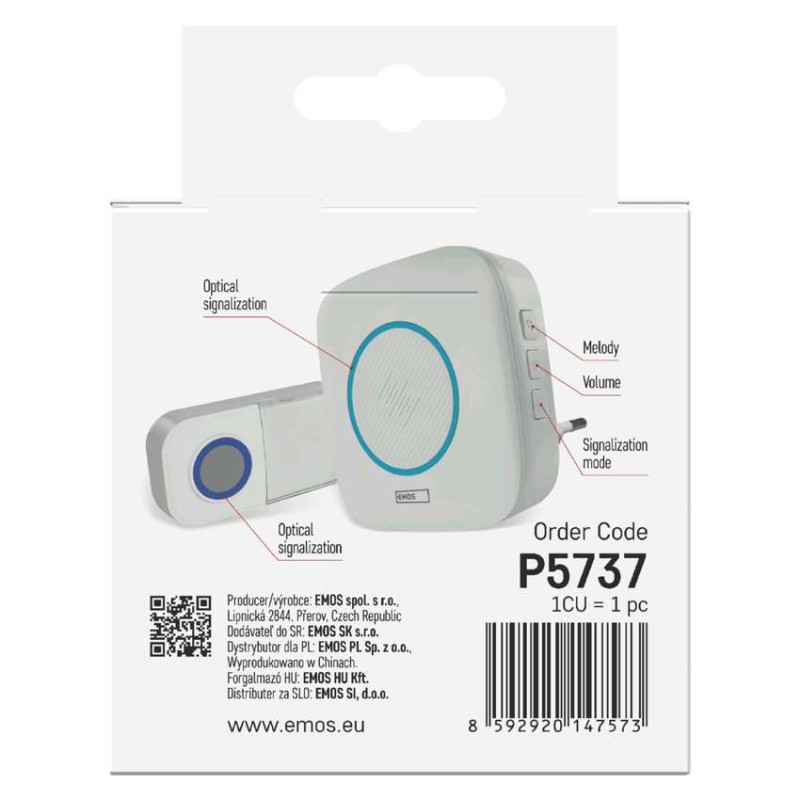 Domovní bezdrátový zvonek P5737 do zásuvky