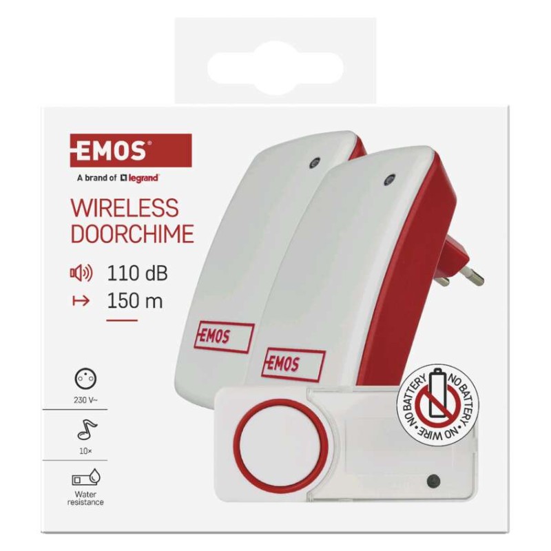 Bezbateriový domovní bezdrátový zvonek P5750.2R do zásuvky