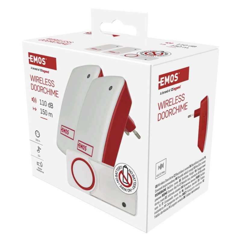 Bezbateriový domovní bezdrátový zvonek P5750.2R do zásuvky