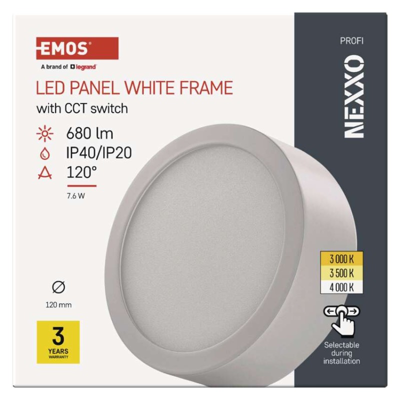 LED svítidlo NEXXO bílé, 12 cm, 7,6 W, teplá/neutrální bílá