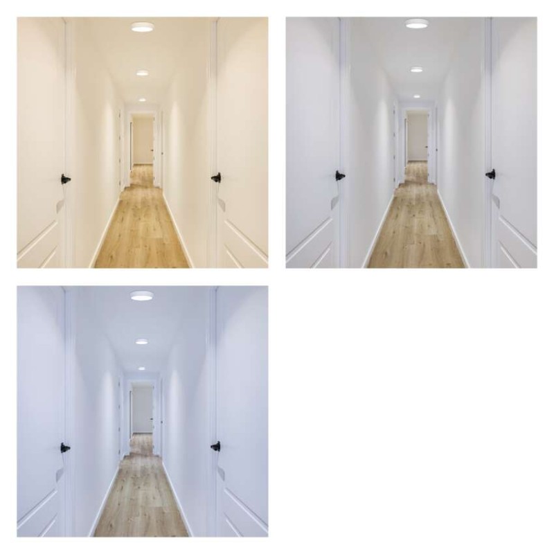 Panel LED natynkowy NEXXO, okrągły, biały, 12,5W, CCT