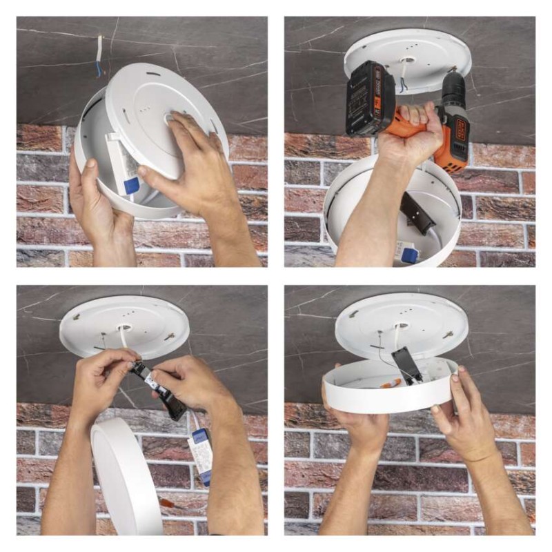 LED lampa NEXXO, balta, 30 cm, 28,5 W, silti/neitrāli balta