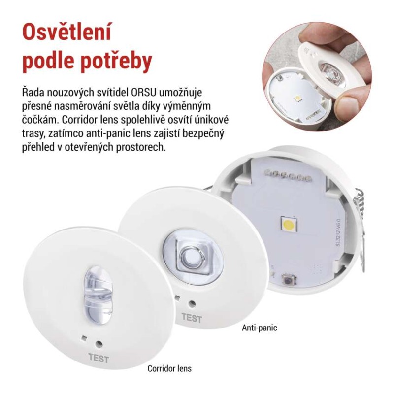 Nouzové svítidlo ORSU 1W 130lm 3h MT