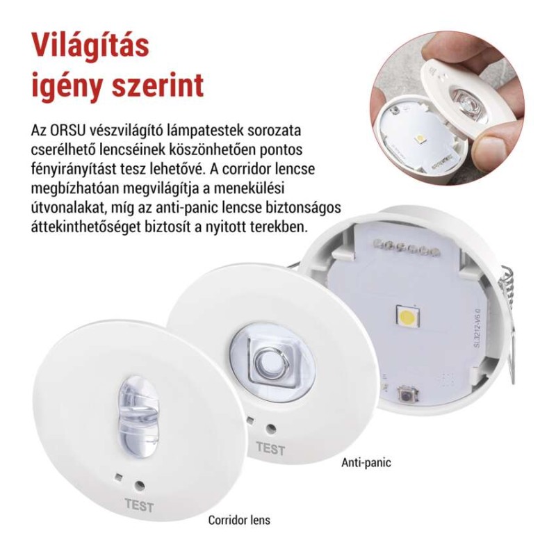 EMOS LED vészvilágító lámpatest ORSU 1W 130 lm 3 óra