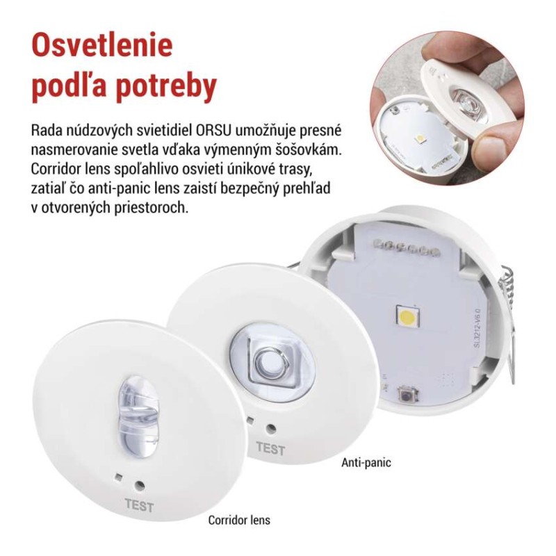 LED Núdzové svietidlo ORSU 1W 130lm 3h