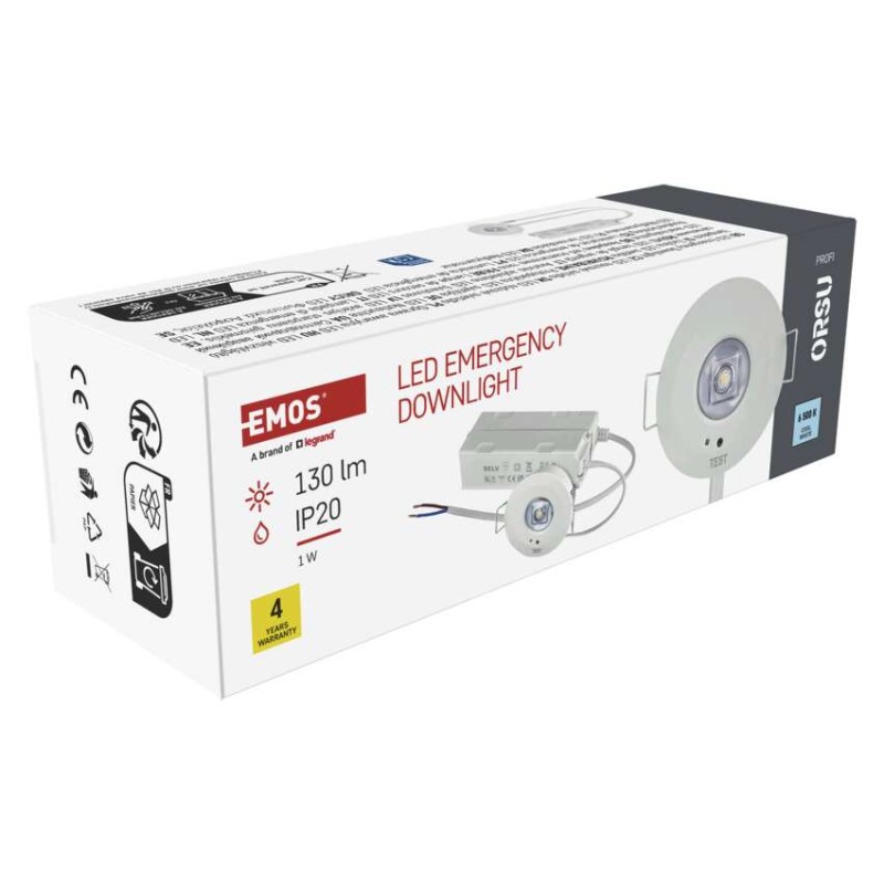LED-avariivalgusti ORSU 1W, 130lm, 3 h