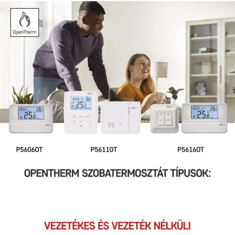Programozható vezetékes OpenTherm szobatermosztát P5606OT