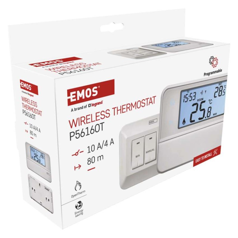 Programozható vezeték nélküli OpenTherm szobatermosztát P5616OT