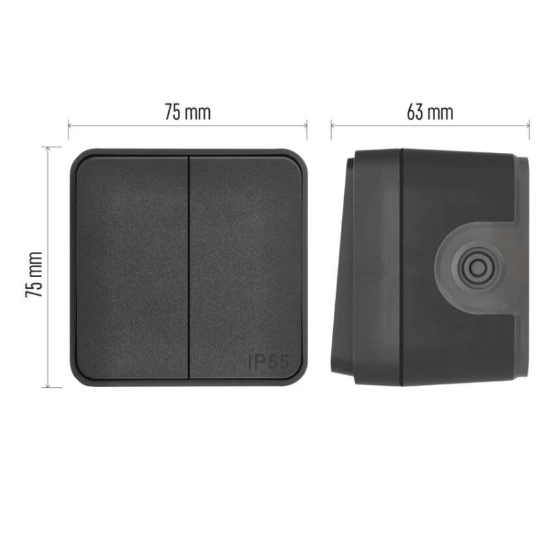 EMOS Cyklone dupla váltókapcsoló, IP55