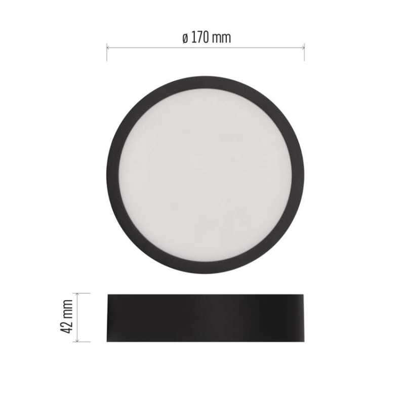 LED panel NEXXO,nadometni,  okrogli, črn, 12,5W, nastavljiva CCT