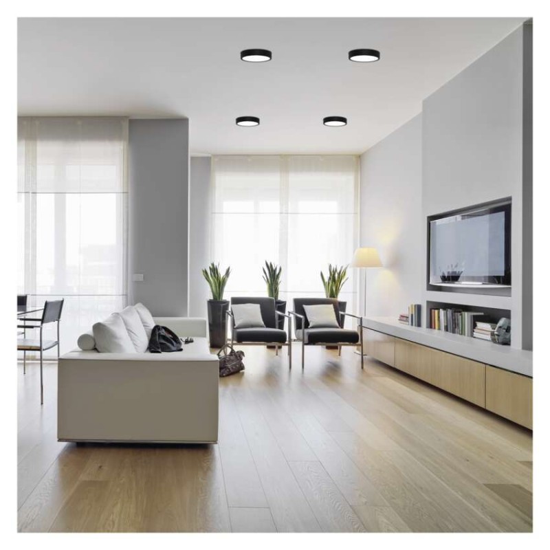 LED panel NEXXO,nadometni,  okrogli, črn, 12,5W, nastavljiva CCT