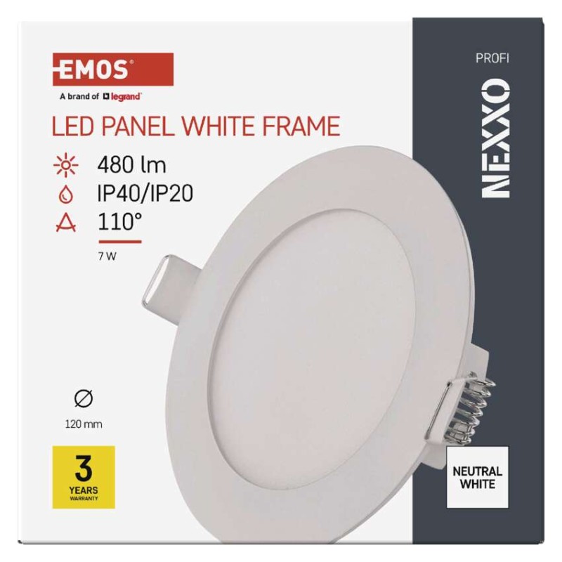LED podhledové svítidlo NEXXO bílé, 12 cm, 7 W, neutrální bílá