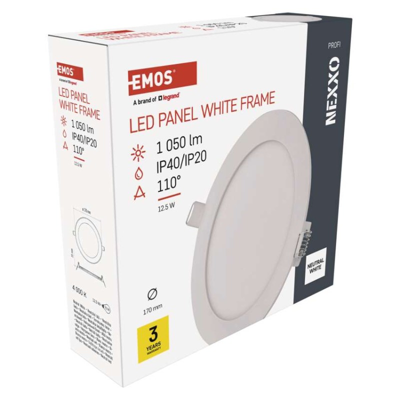 LED podhledové svítidlo NEXXO bílé, 17 cm, 12,5 W, neutrální bílá