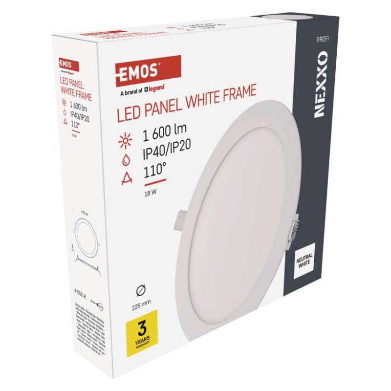 LED podhledové svítidlo NEXXO bílé, 22,5 cm, 18 W, neutrální bílá