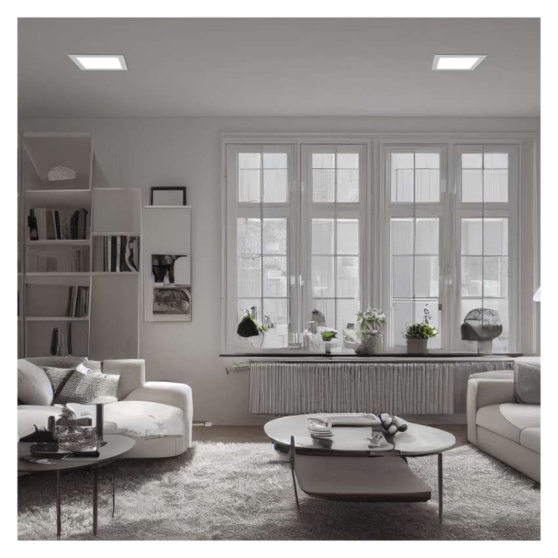 Panel LED wpuszczany NEXXO, kwadrat, biały, 18W, neutralna biel