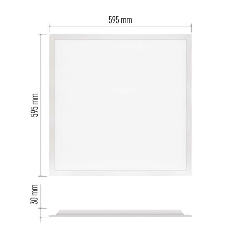 LED panel DAXXO backlit 60×60, čtvercový vestavný bílý, 36W neutr. b.