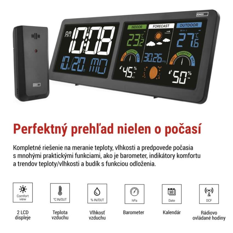 Domáca bezdrôtová meteostanica E8625