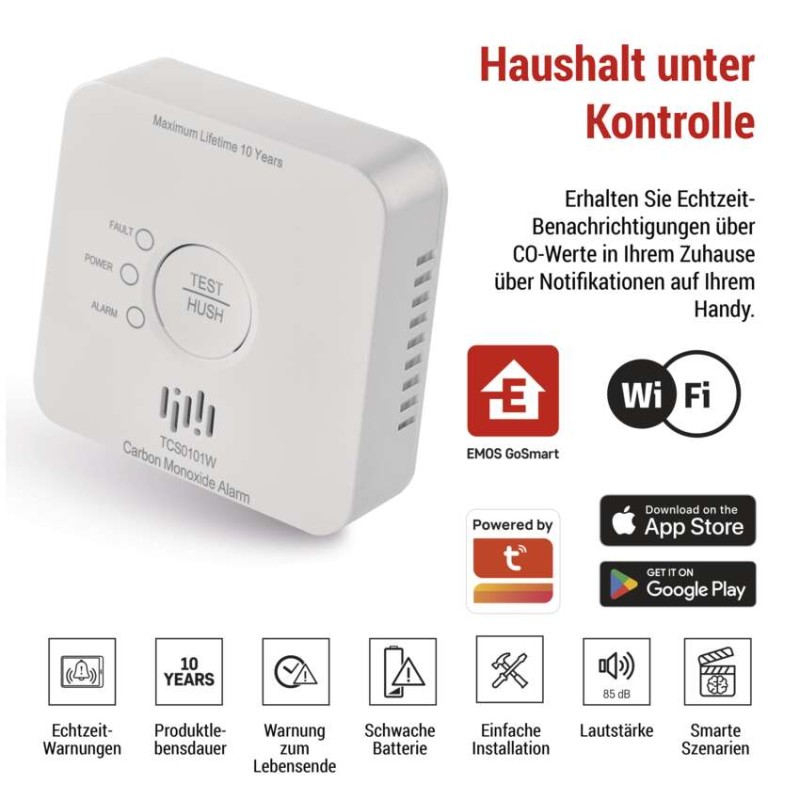 GoSmart CO Melder TCS0101W mit WiFi