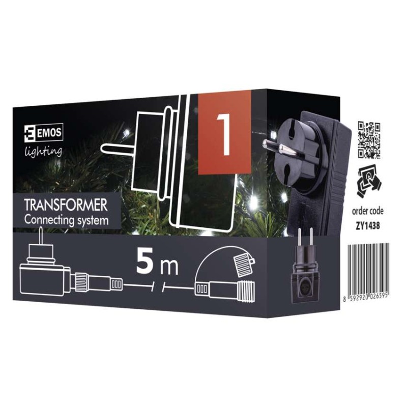 Napájecí zdroj pro spoj. řetězy Standard, až 1000 LED, 5m