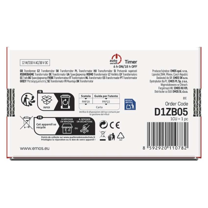 Napájecí zdroj pro vánoční spojovací osvětlení Standard/Profi, venkovní i vnitřní, časovač