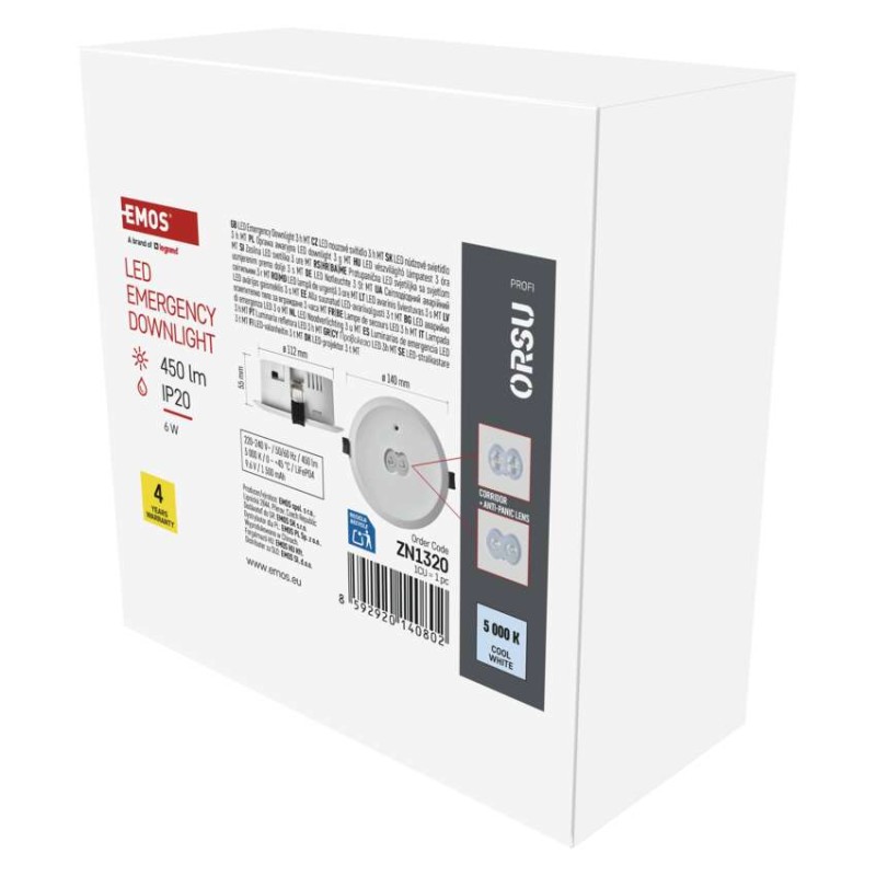 EMOS LED vészvilágító lámpatest ORSU 6W 450 lm 3 óra