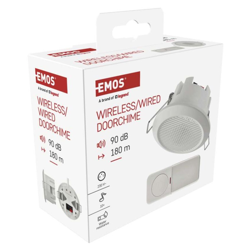 Dzwonek przewodowy/bezprzewodowy P57103, wbudowany