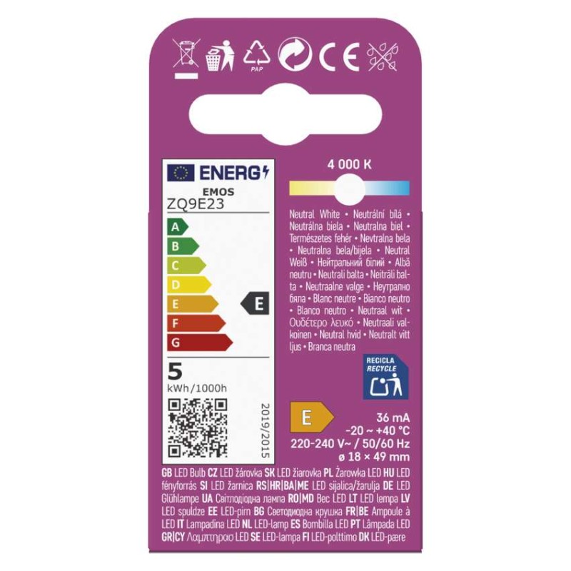 LED spuldze Classic JC / G9 / 4,2 W (40 W) / 470 lm / Neitrāli balta