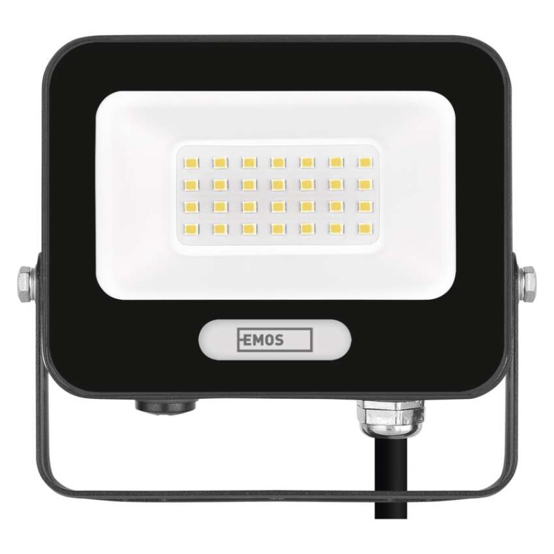 LED reflektor GLARO 20W, fekete, IP65, 2000 lm, természetes fehér