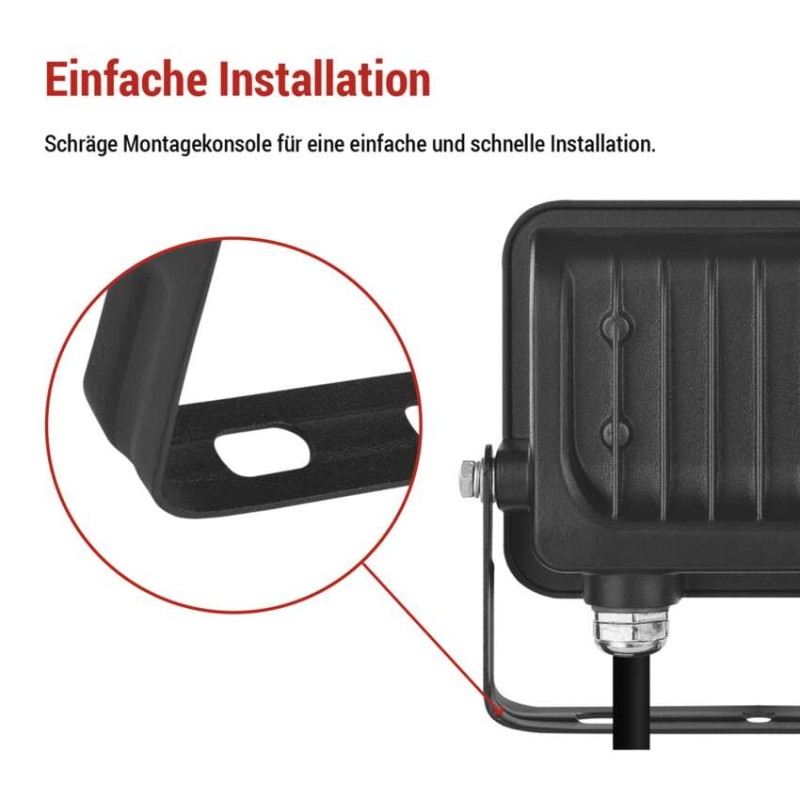 LED reflektor GLARO 20W, schwarz, IP65, 2000 lm, neutralweiß