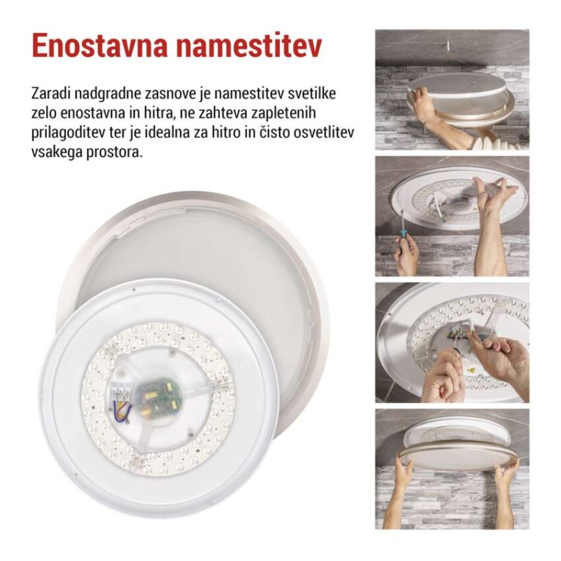 LED stropno svetilo SABI, okroglo, 30W, zatemnilno, nastavljiva CCT