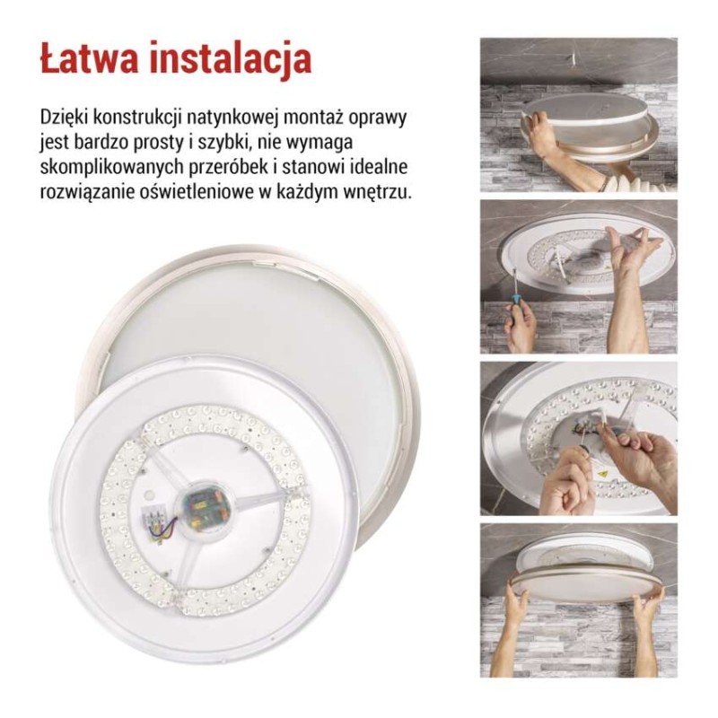 Oprawa LED SABI 45W regulowana CCT, ściemnialna, z pilotem