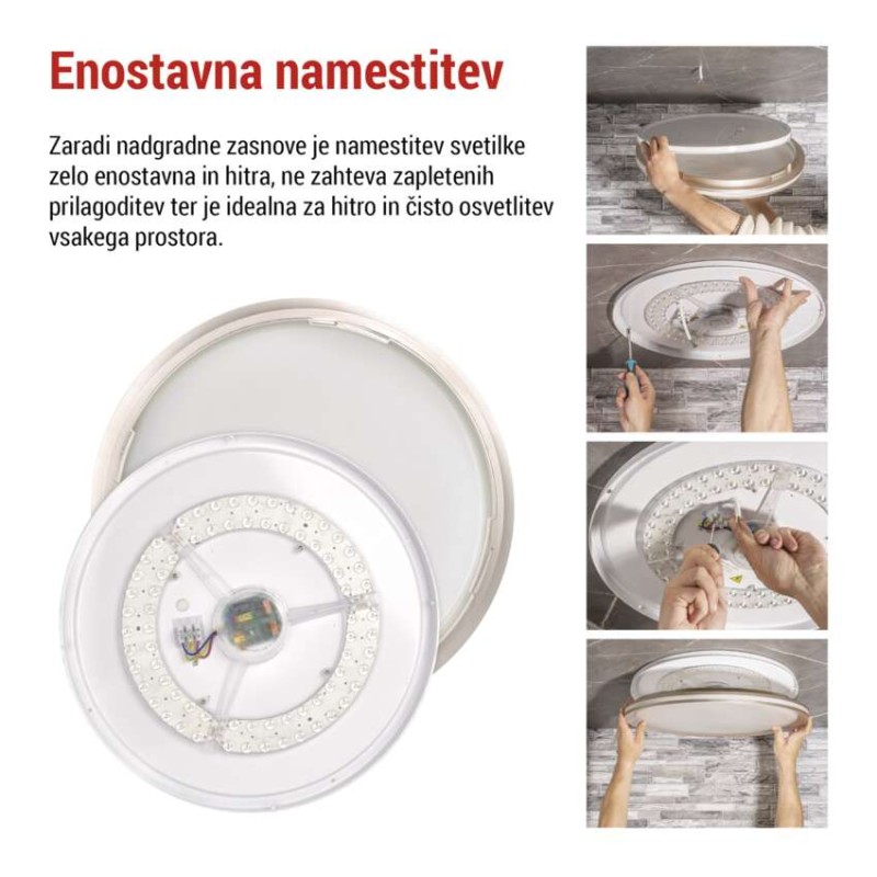 LED stropno svetilo SABI, okroglo, 45W, zatemnilno, nastavljiva CCT
