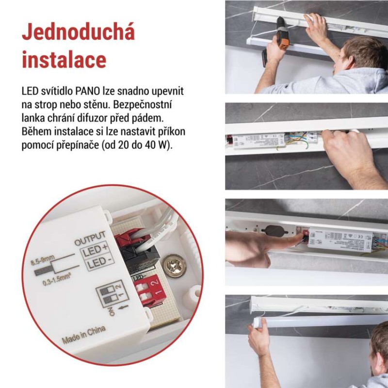 LED lineární svítidlo PANO 40W neutrální bílá