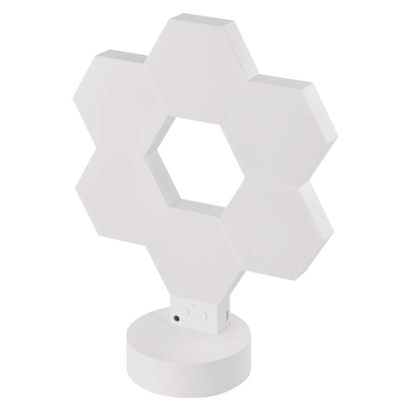 GoSmart LED asztali lámpa Hexagon fehér, 6 részből álló, RGBIC dimmelhető, WiFi
