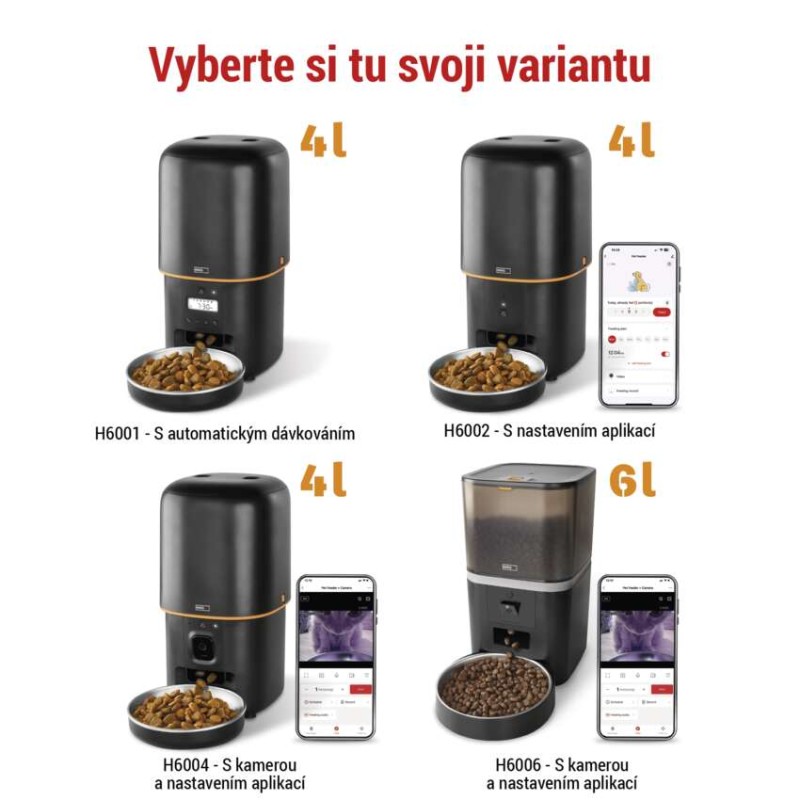 Dávkovač krmiva Pet Care, 4 l, černý