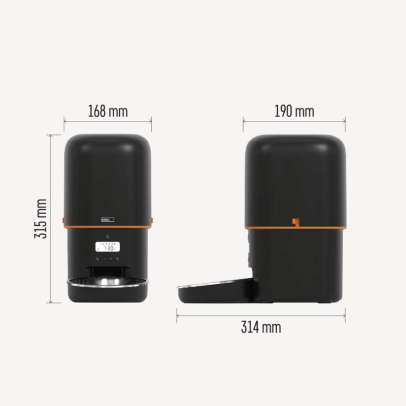 Pet Care barības dozators, 4 l, melns