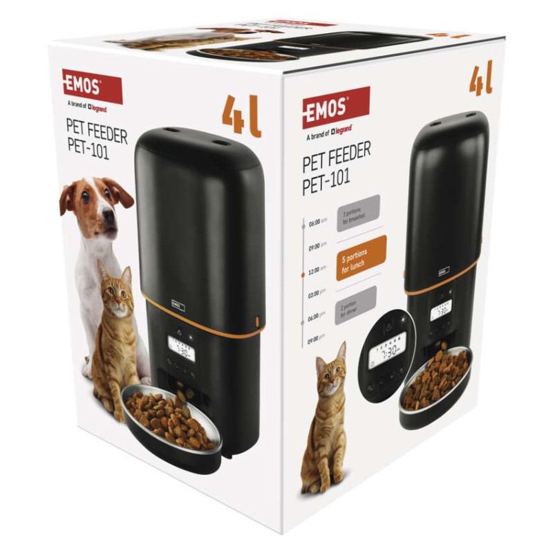 Pet Care barības dozators, 4 l, melns