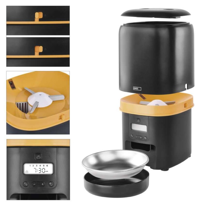 Pet Care barības dozators, 4 l, melns